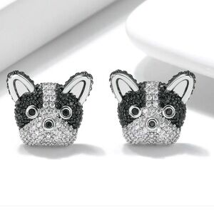 Ginger Lyne Collection Boston Terrier Stud Earrings